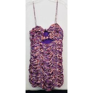 Zara Mini Dress Cut Out Ruched Chiffon Size Small